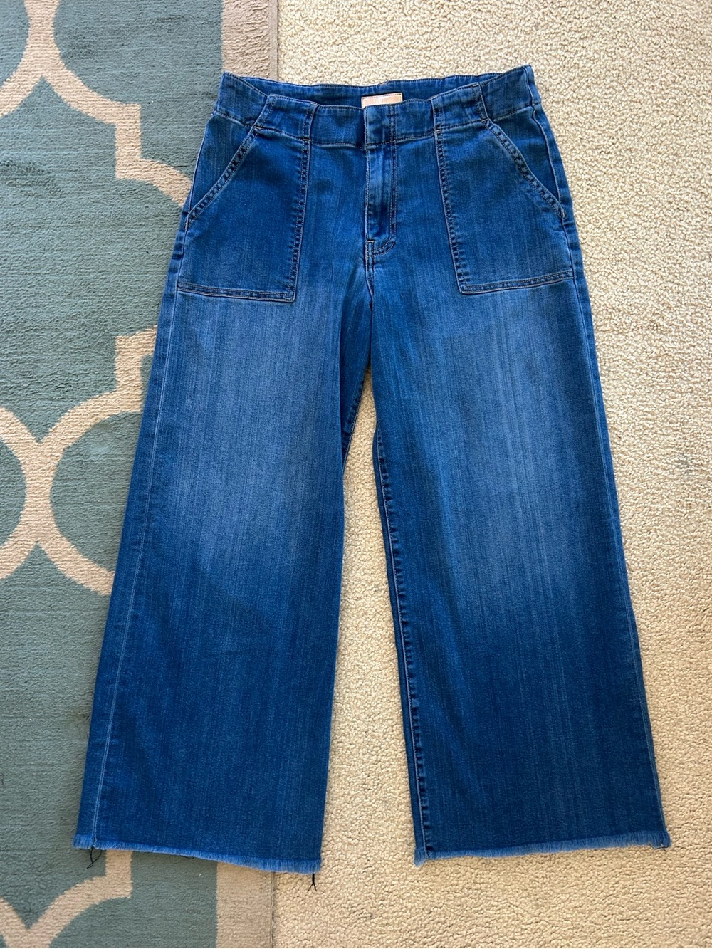 KUT Wide Leg Dark Denim Pants